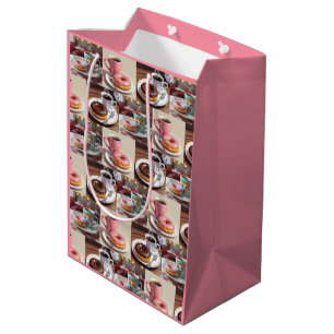 Vintage Doughnuts and Coffee Birthday Medium Gift Bag