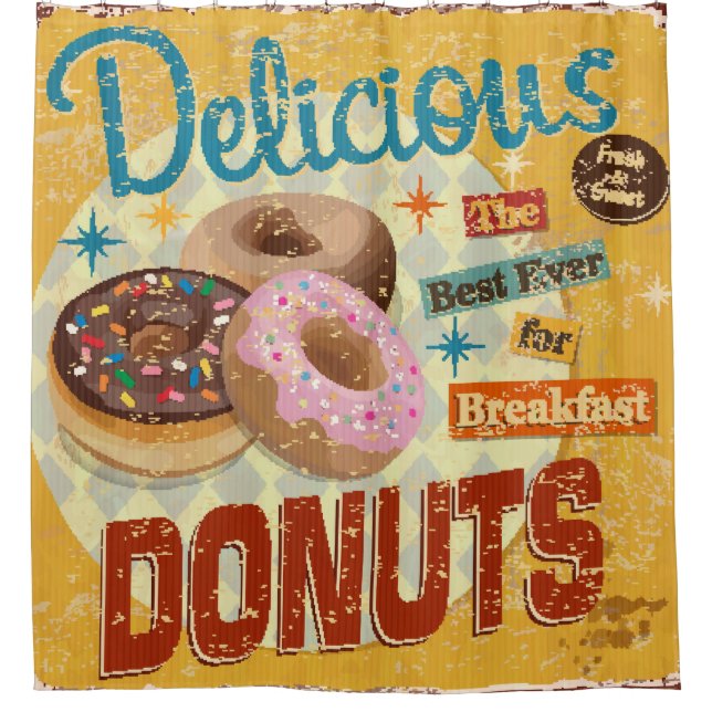 Vintage Doughnuts metal sign. vintage, sign, dough (Front)