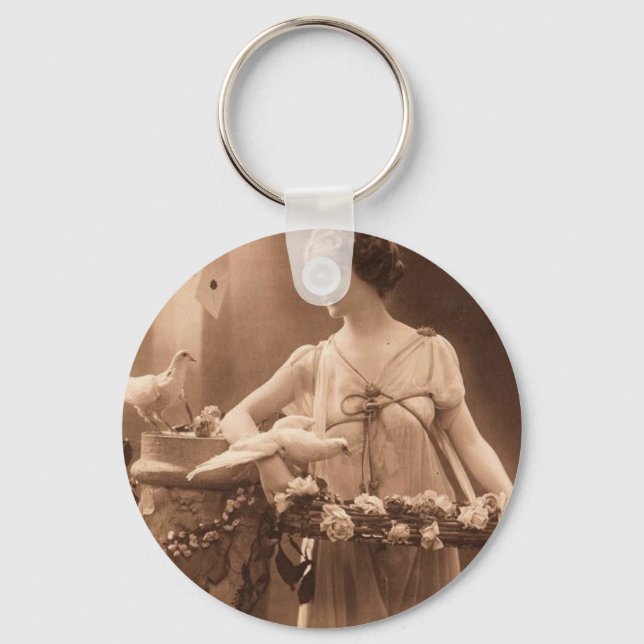 Vintage Dove Lady Keychain (Front)