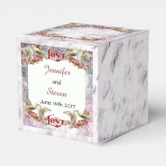Vintage Dove Wedding Favour Box
