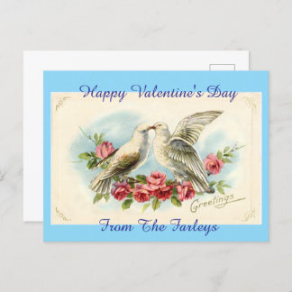 Vintage Doves Valentine's Day Carte postale