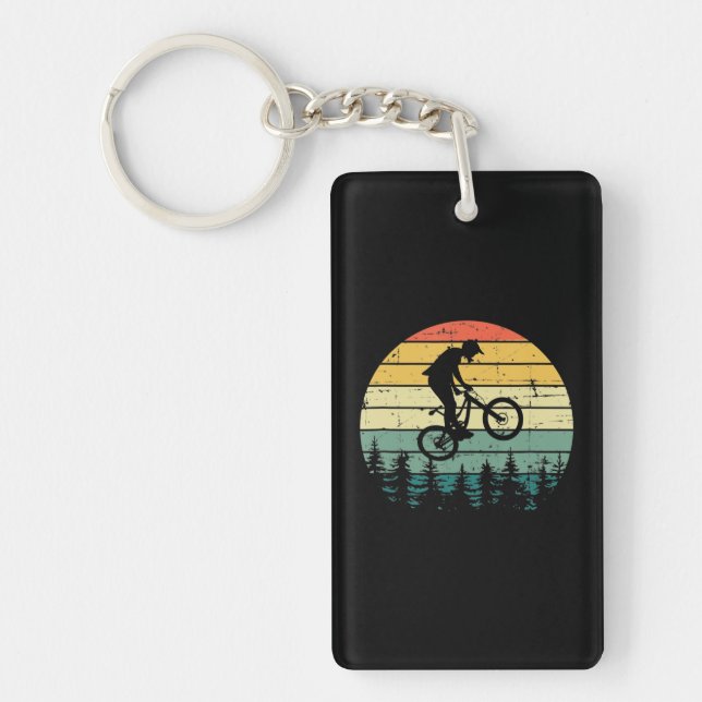 Vintage Downhill MTB Mountain Bike Keychain (Front)