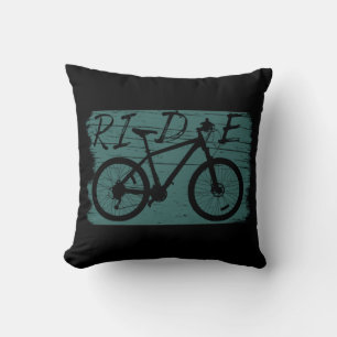 Vintage Downhill MTB - Ride Mountain Bike Throw Pillow