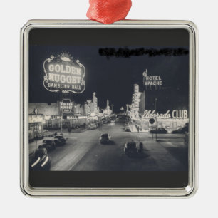 Vintage Downtown Las Vegas Metal Ornament