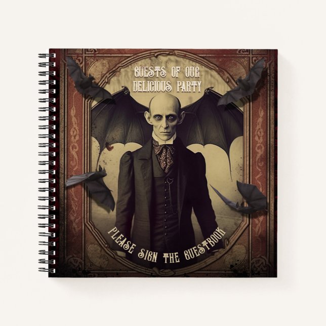 Vintage Dracula Victorian Halloween Guest Book (Front)