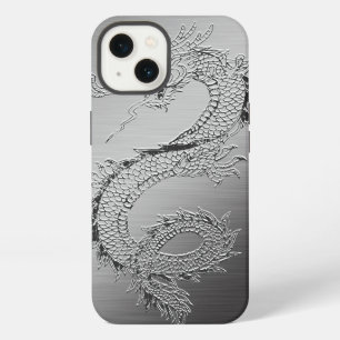 Vintage Dragon Brushed Metal Look iPhone 13 Case