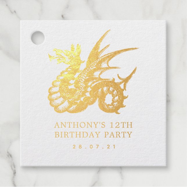 Vintage Dragon Favour Tags (Front)