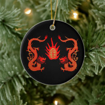 Vintage Dragon Holiday Red and Black