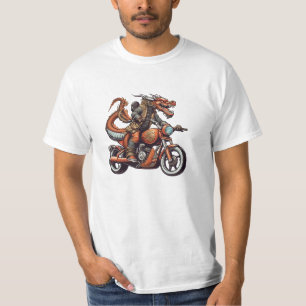 Vintage Dragon Riding a Motorcycle T-Shirt