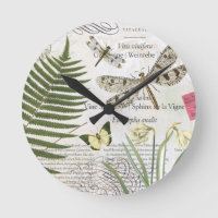 Vintage Dragonflies clock
