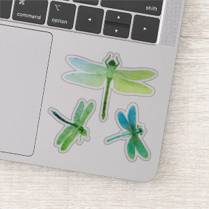 Vintage Dragonflies Green Blue