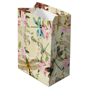 Vintage Dragonflies Series Design 14 Medium Gift Bag