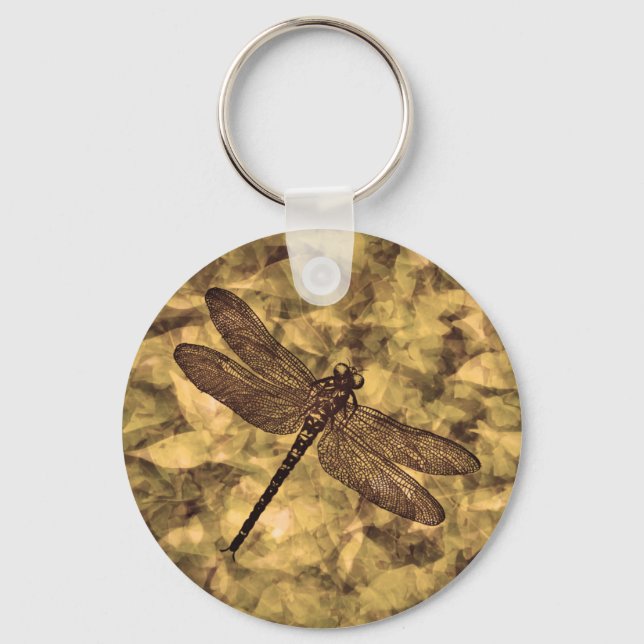 Vintage Dragonfly Art Keychain (Front)