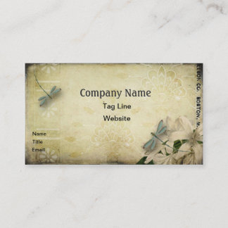 Vintage Dragonfly Business Card Template
