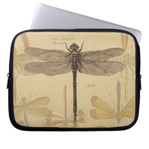 Vintage dragonfly drawing laptop sleeve