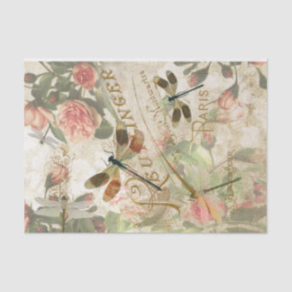 Vintage Dragonfly Ephemera Decoupage Tissue Paper