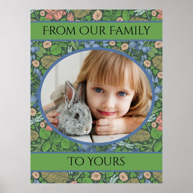 Vintage Dragonfly Flying in an English Garden Poster (Front)