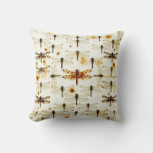 Vintage Dragonfly Garden Dragonflies Bugs Insects Throw Pillow