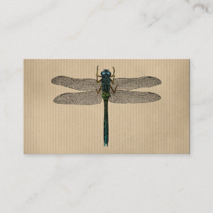 Vintage Dragonfly Illustration Business Card
