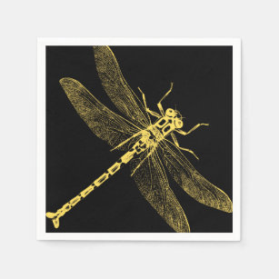 Vintage Dragonfly Illustration II Napkin
