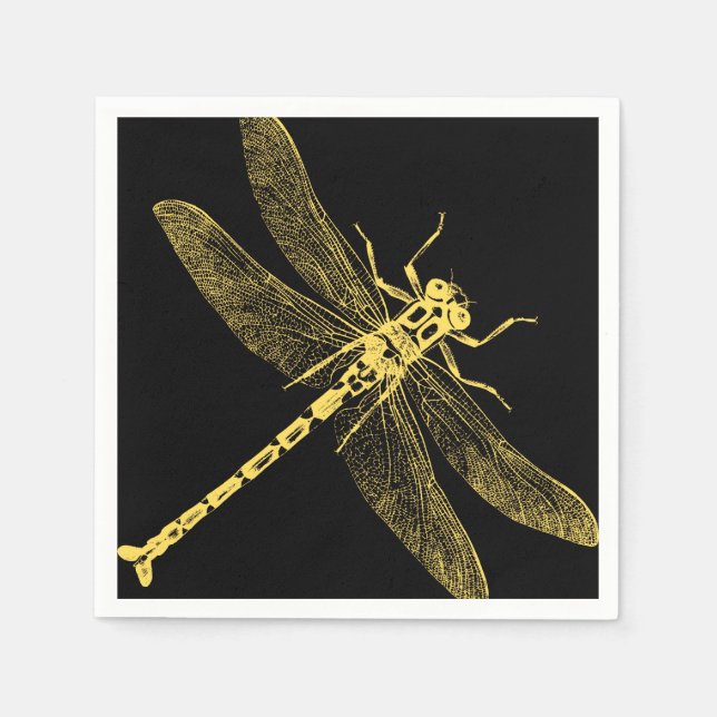 Vintage Dragonfly Illustration II Napkin (Front)