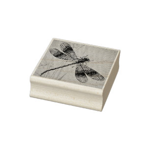 Vintage Dragonfly No. 2 Grass Watercolor Art Rubber Stamp