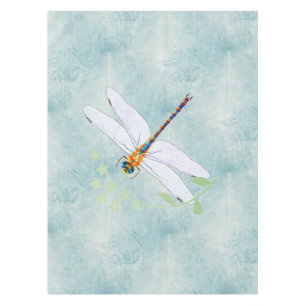 Vintage Dragonfly on Faded Floral Background Tablecloth