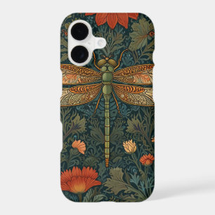 Vintage dragonfly orange floral greenery boho chic