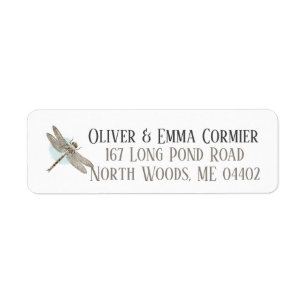 Vintage Dragonfly Personalized Return Address