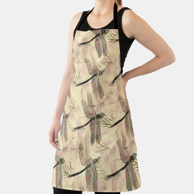 Vintage Dragonfly Print  Apron (Insitu)