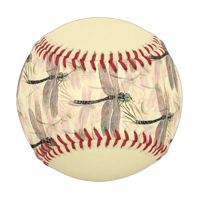 Vintage Dragonfly Print  Baseball (Front)