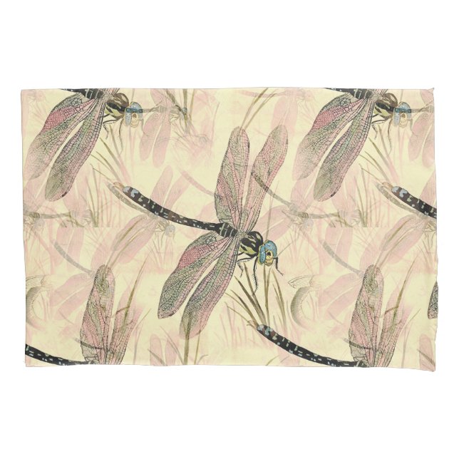 Vintage Dragonfly Print  Pillowcase (Front)