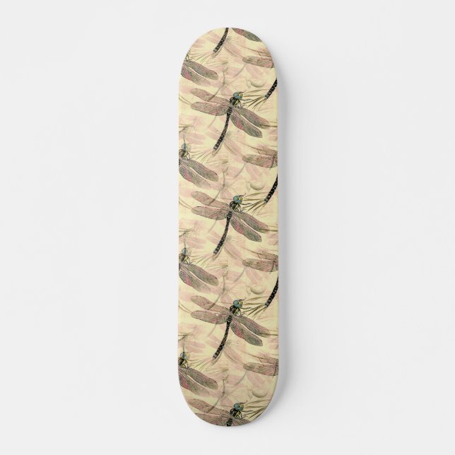 Vintage Dragonfly Print  Skateboard (Front)