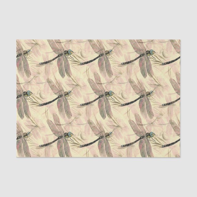 Vintage Dragonfly Print  Tissue Paper (Front)