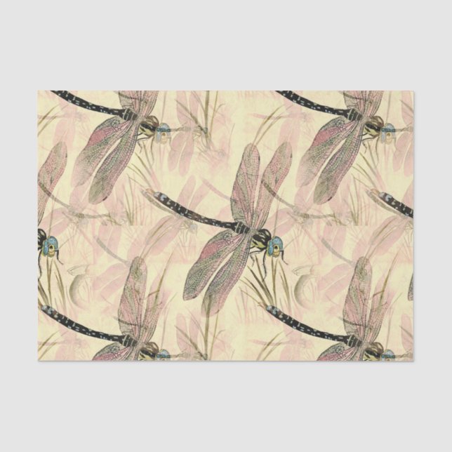 Vintage Dragonfly Print  Tissue Paper (Front)