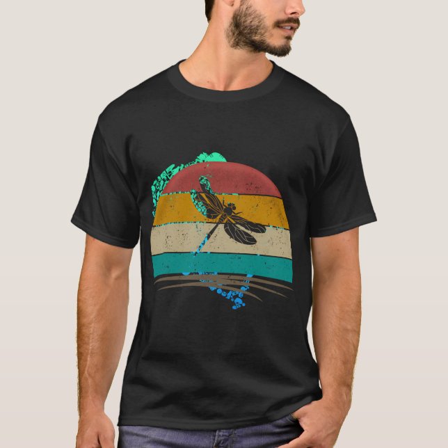 Vintage Dragonfly Retro Distressed Dragonfly Lover T-Shirt (Front)