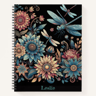Vintage Dragonfly Spiral Notebook