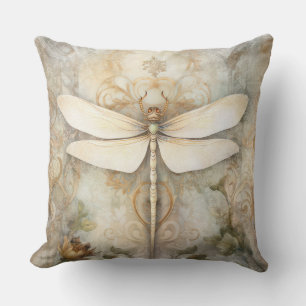 Vintage Dragonfly Throw Pillow