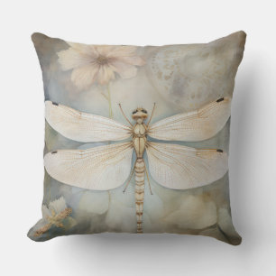 Vintage Dragonfly Throw Pillow