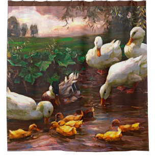 Vintage Drake With White Ducks & Yellow Ducklings