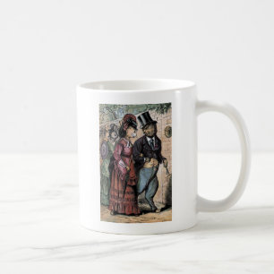 Vintage Drawing: A Cat Couple Coffee Mug