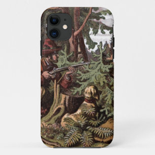 Vintage Drawing: A Hunter and his Dog iPhone 11 Case