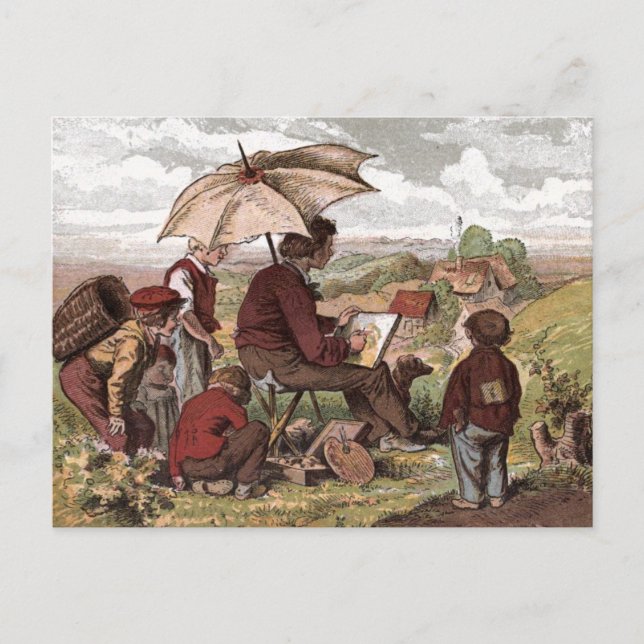 Vintage Drawing: A Simple Artist Postcard (Front)
