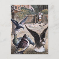 Vintage Drawing: Carrier Pidgeons