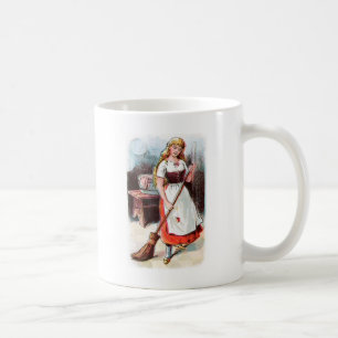Vintage Drawing: Cinderella Sweeping the Floor Coffee Mug