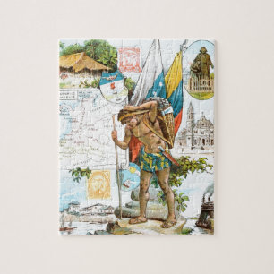 Vintage Drawing: Colombia and Ecuador Jigsaw Puzzle
