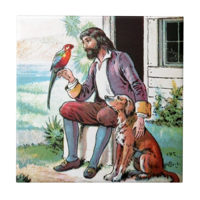 Vintage Drawing: Companions of Lonely Hours Tile (Front)