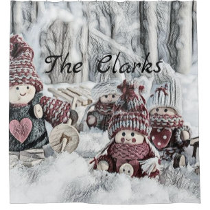 Vintage Drawing of Gnomes in the Snow 
