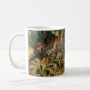 Vintage drawing of tropical forest plants from the coffee mug