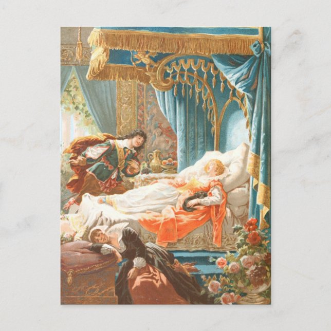 Vintage Drawing: Sleeping Beauty Postcard (Front)